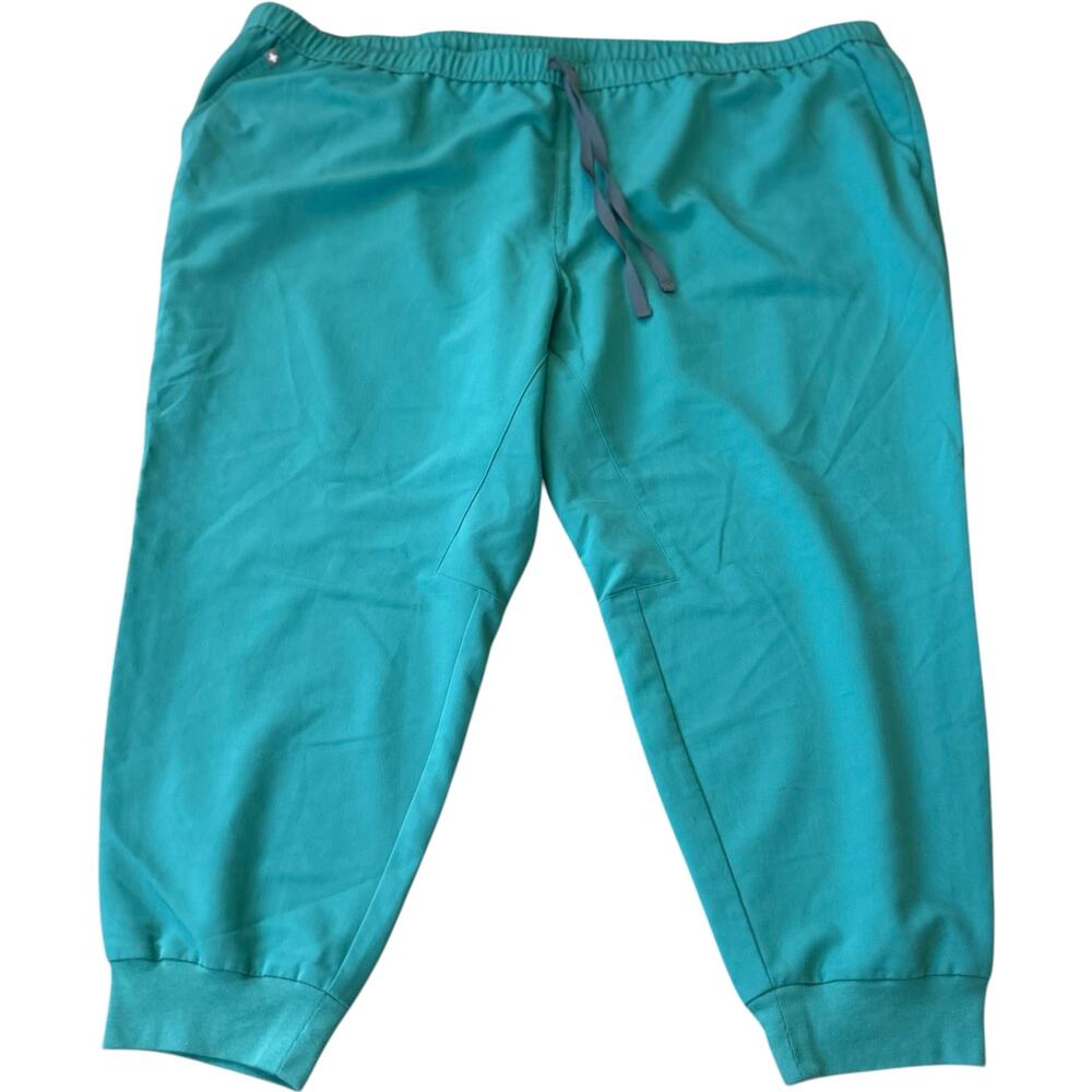 NWOT Figs Tansen Teal Green Charcoal Drawcord PO #4216 Size 6X Short Scrub Pants